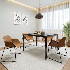 Conjunto Mesa de Jantar Retangular 120cm X 85cm com 4 Cadeiras Lodelô Preto/Pinus
