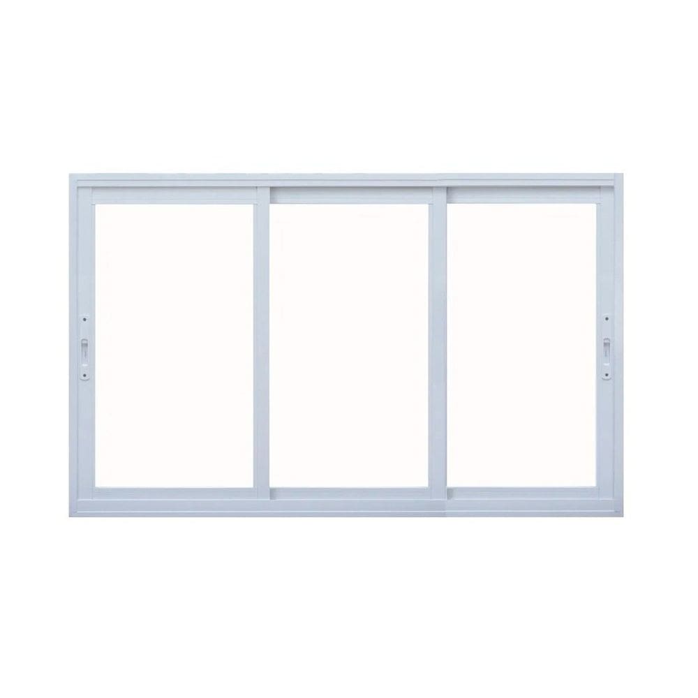 Janela Correr 3 Folhas Vidro 150cm x 100cm Vidro de Segurança 6cm Fábrica do Alumínio Branco