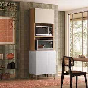 Paneleiro Duplo Forno para Cozinha 3 Portas Art Freijó / Ártico / Soft