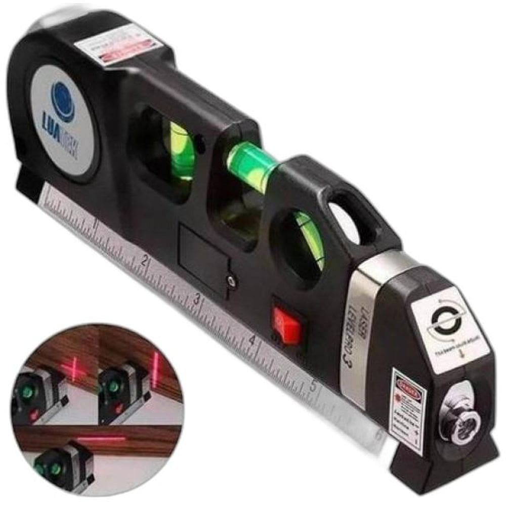 Nível Laser 3 Linhas Cruz Trena Régua Nivelador Profissional