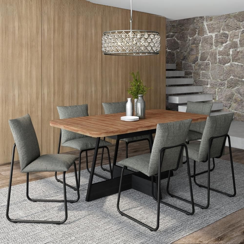 Conjunto de Sala de Jantar 6 Cadeiras Chloe Carraro Nogal Preto