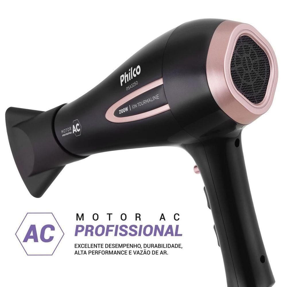 Secador De Cabelo Com íons Tourmaline 2100W Philco PSA3250 110V