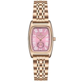 Relógio Feminino Vintage Pulseira Em Aço Mostrador Elegante Casual à Prova D´agua Rosa Dourado