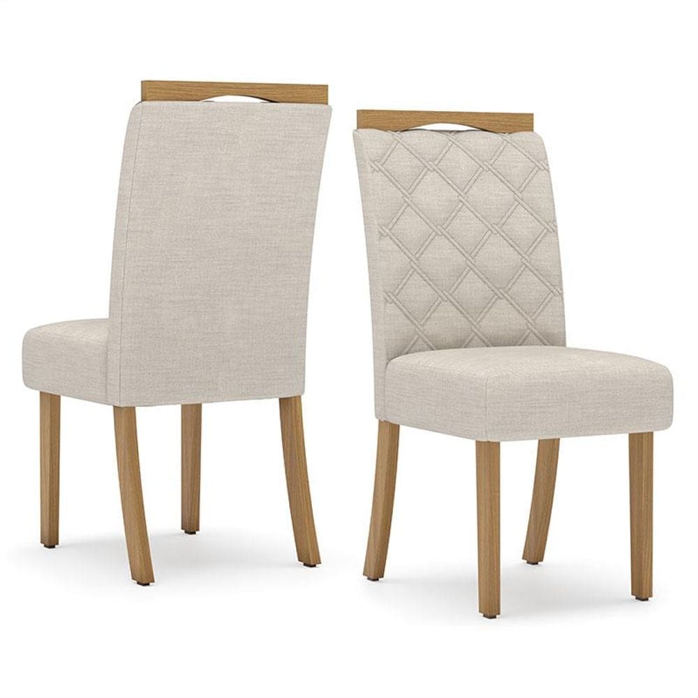 Cadeira para Mesa de Jantar Belle Kit 02 Peças Nature Linho – Henn