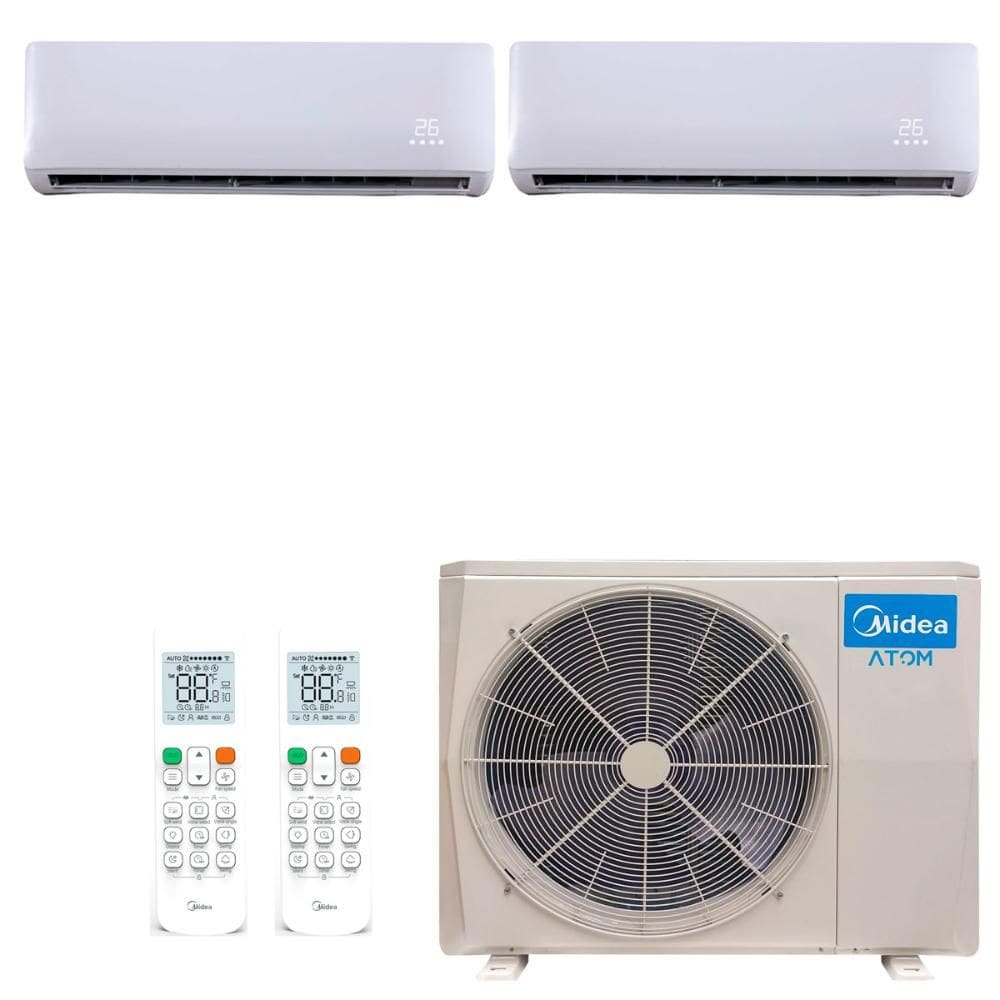 Ar Cond Split Inverter Midea 28000 BTUs (2x 9000 Hi Wall) Quente/Frio - 220V