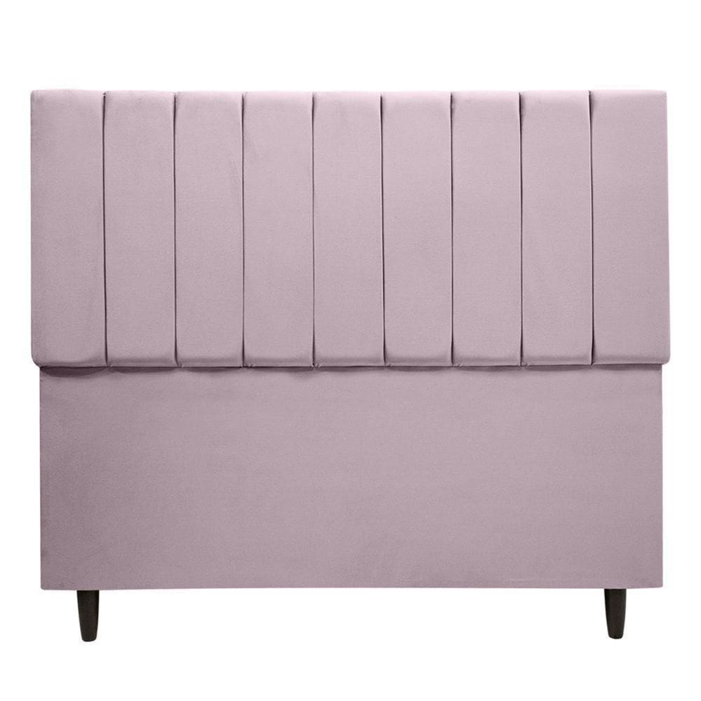 Cabeceira Cama Box Maju 1,40 Casal Veludo Linha Premium Rosê