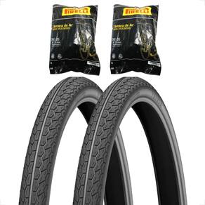 Par Pneu bicicleta Levorin Vereda aro 26 x 1.1 / 2x2 liso monark caloi poti + Par camara pirelli