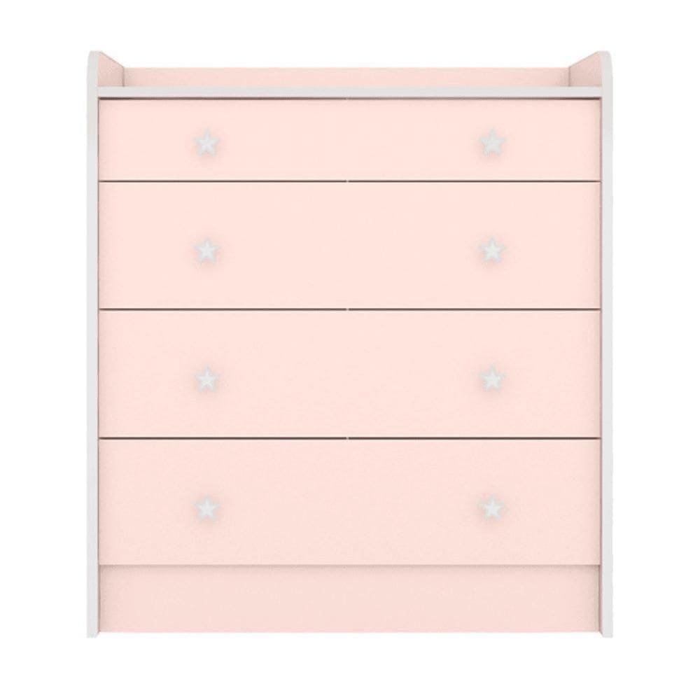 2523 - Comoda Com Trocador Doce Sonho Rosa Acetinado (