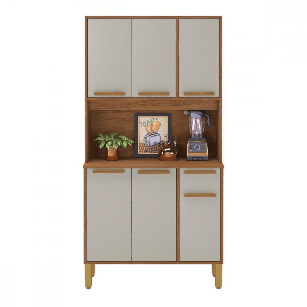 Cozinha Lagos 6 Portas 1 Gaveta Freijo Com Off White