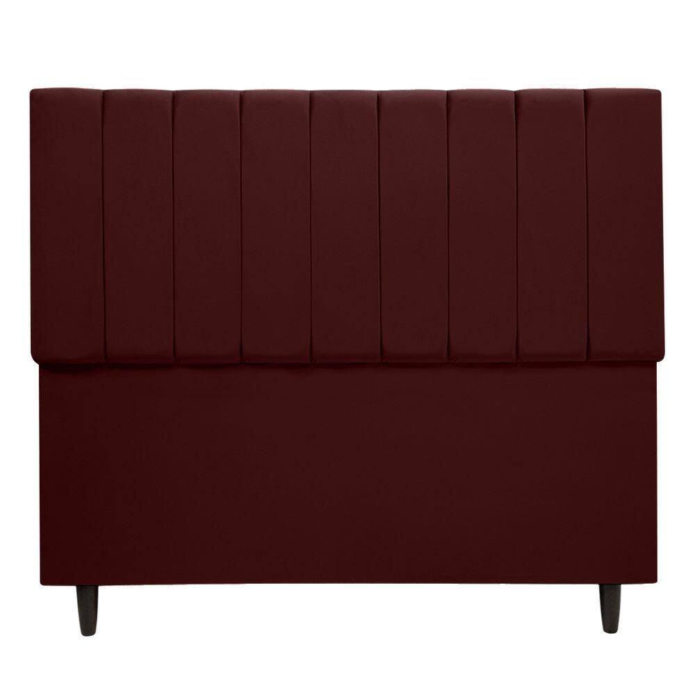 Cabeceira Cama Box Maju 1,40 Casal Veludo Linha Premium Bordô