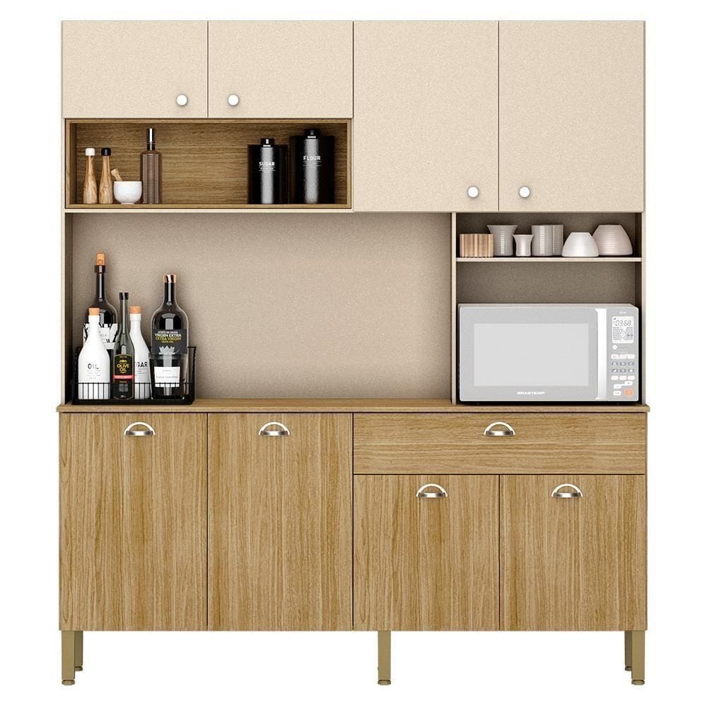 Cozinha Compacta 8 Portas 1 Gaveta 182 Cm Core Freijo.