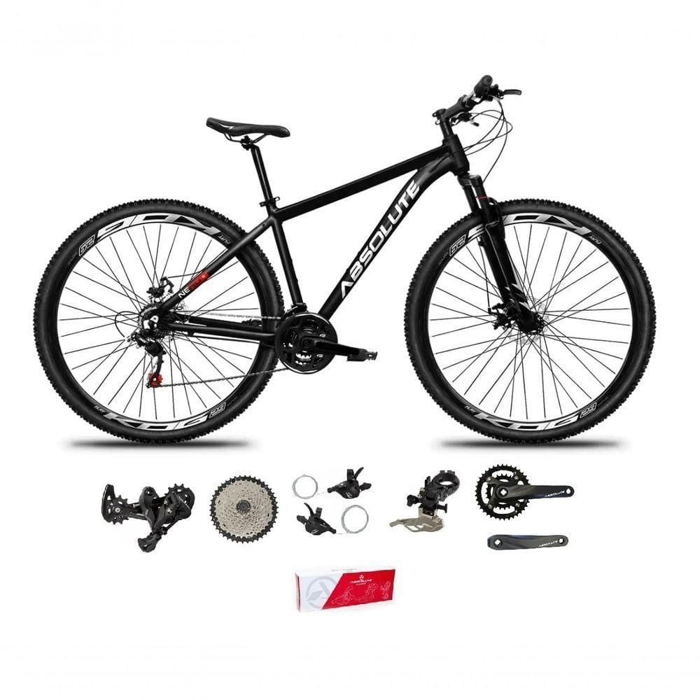 Bicicleta Aro 29 Absolute Nero 5 Alumínio 2x9 18v K7 Freios Hidráulicos Garfo Com Trava - Preto Tam.23