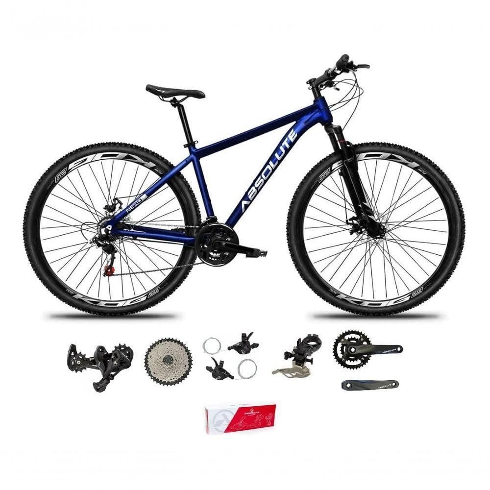 Bicicleta Aro 29 Absolute Nero 5 Alumínio 2x9 18v K7 Freios Hidráulicos Garfo Com Trava - Azul Tam.21