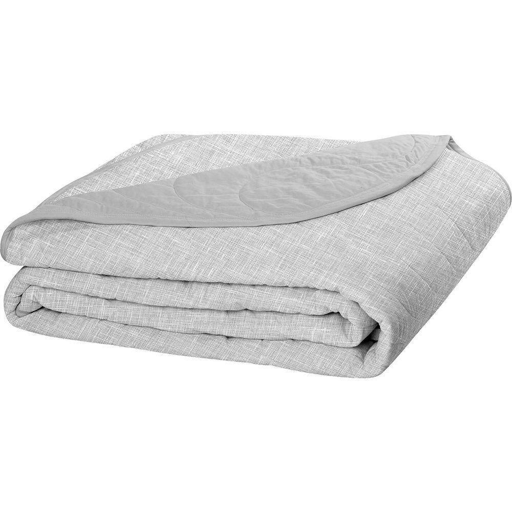 Cobre Leito Tecebem King Malha 100% Algodão Estampado Em Matelassê Brian 240x280m Cinza