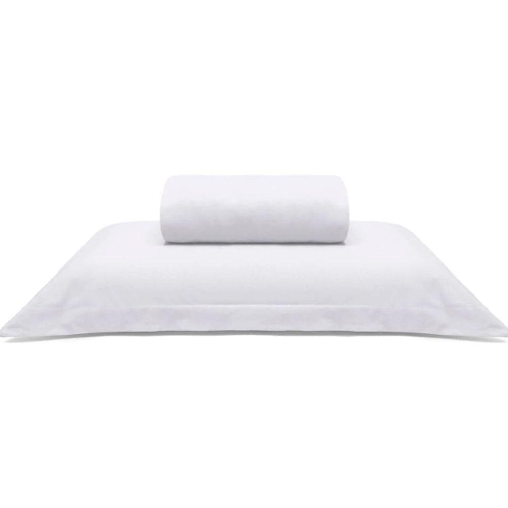 Jogo De Cama Buettner Solteiro King Malha Liso 2 Peças Image Branco