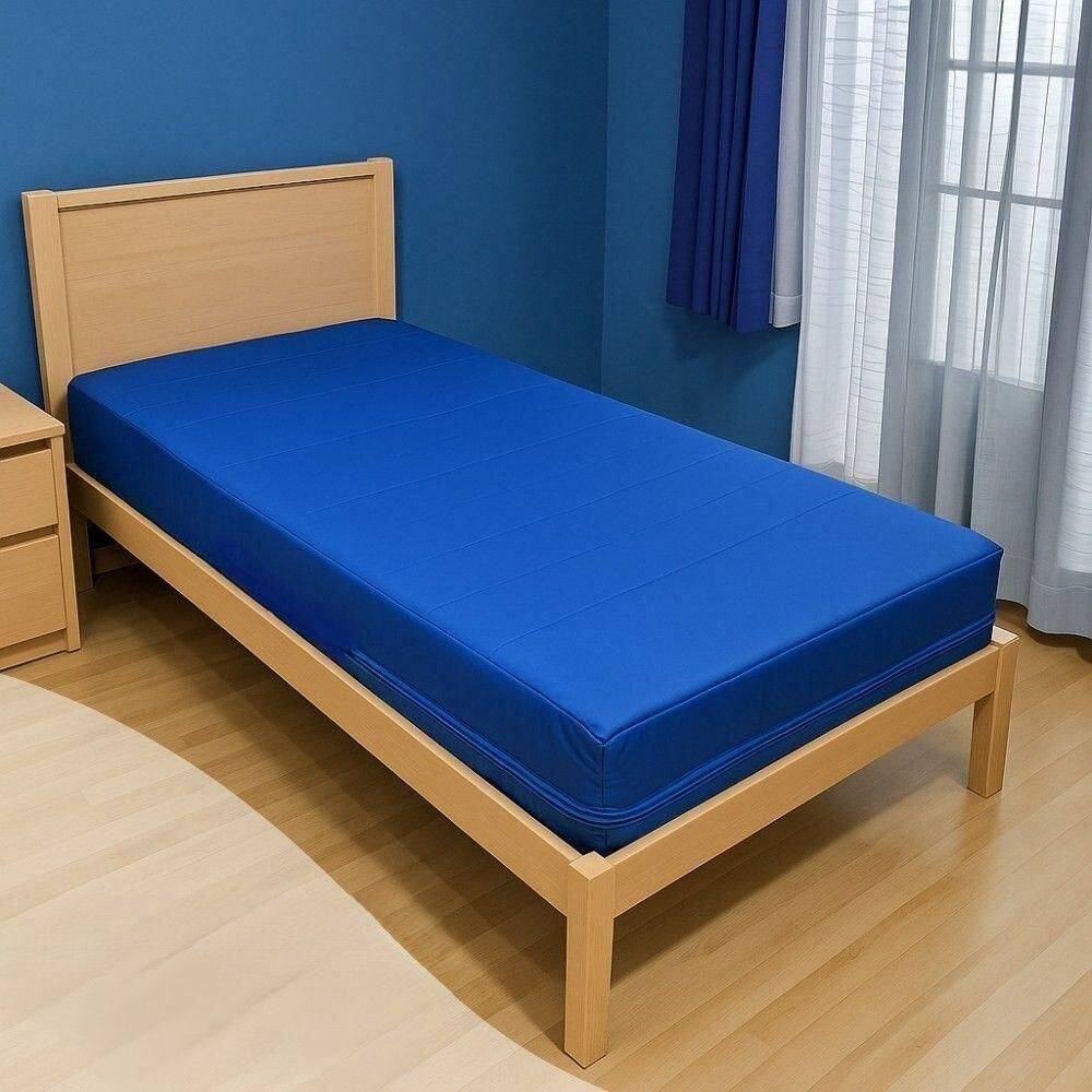 Capa Impermeável Para Colchão Casal Feita Em Napa Hospitalar - 138x188x35cm Azul