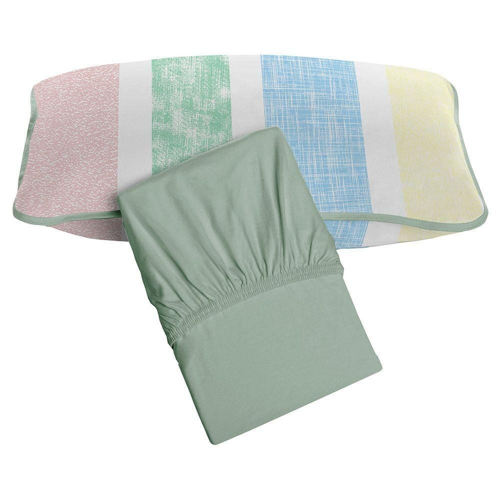 Jogo De Cama Tecebem Solteiro King Malha 100% Algodão Mila 2 Peças Premium Verde
