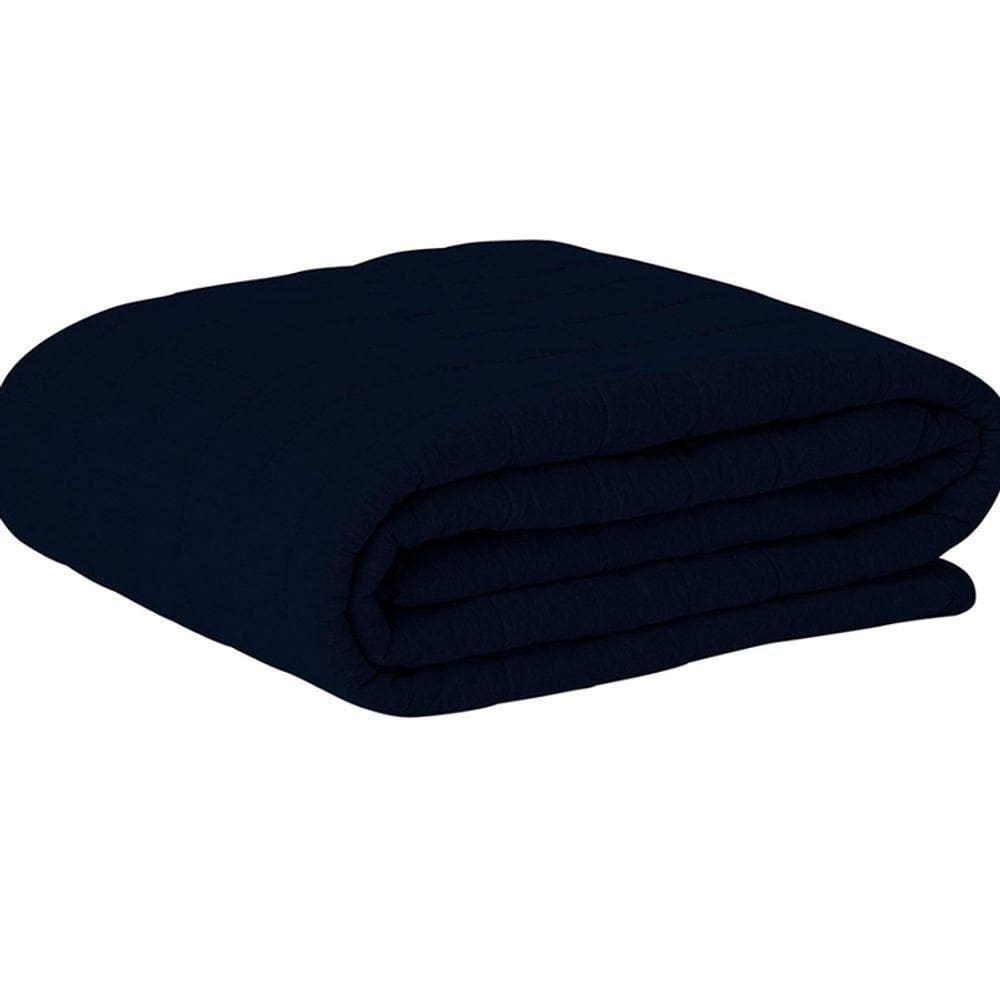 Cobre Leito Tecebem Queen Malha 100% Algodão Lisa 240m X 260m Marinho