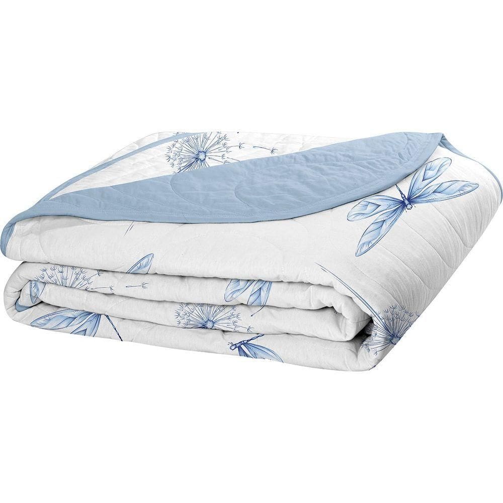 Cobre Leito Tecebem Queen Malha 100% Algodão Estampado Em Matelassê Karen 240x260m Azul