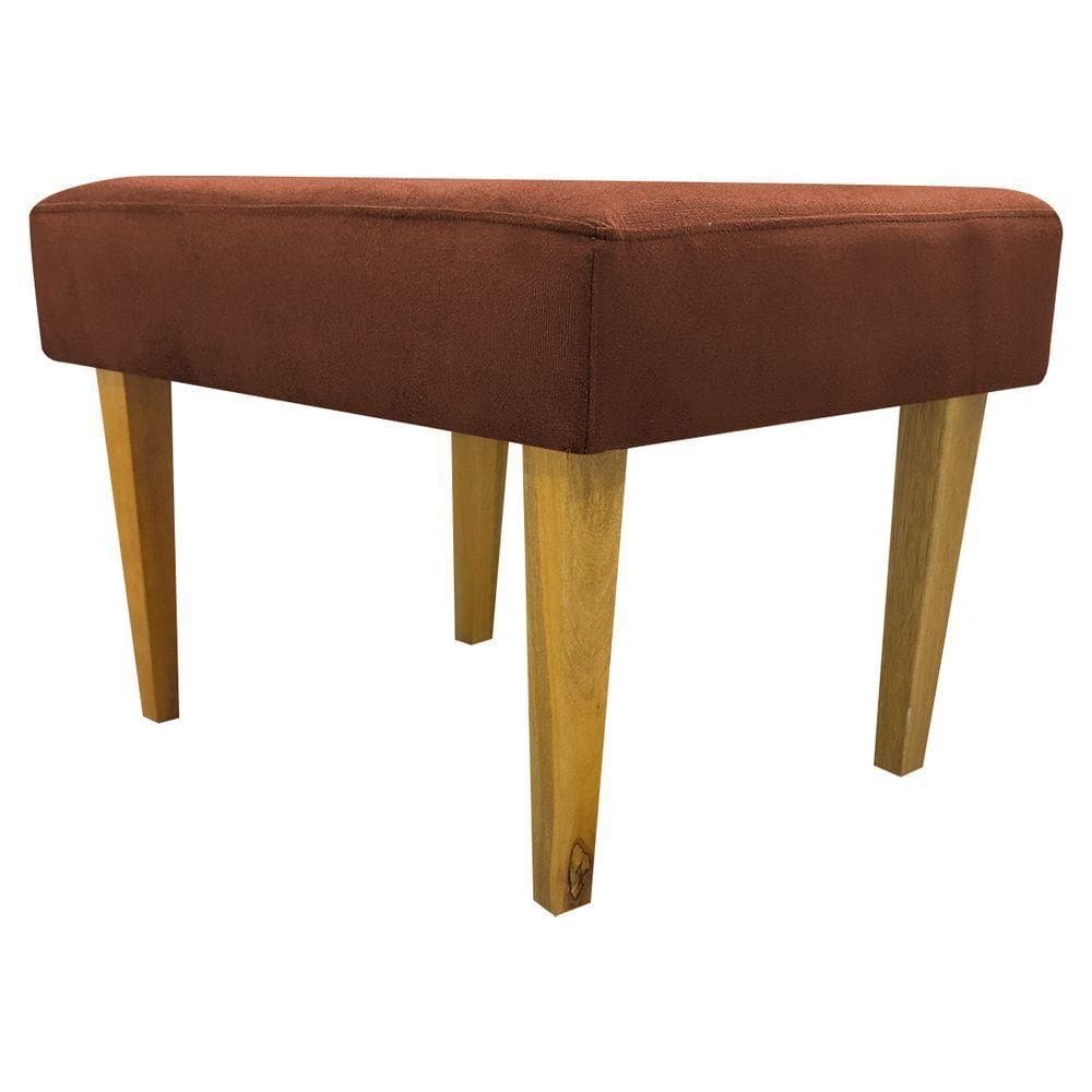 Puff Decorativo Retangular Para Sala Recepção Charme Pé Trapézio Suede Cores