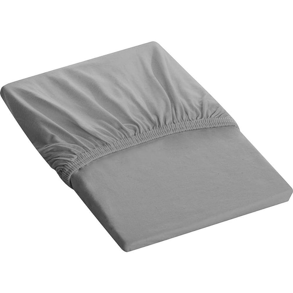 Lençol Tecebem Baby Malha Liso 100% Algodão 70cmx130mx15cm Cinza