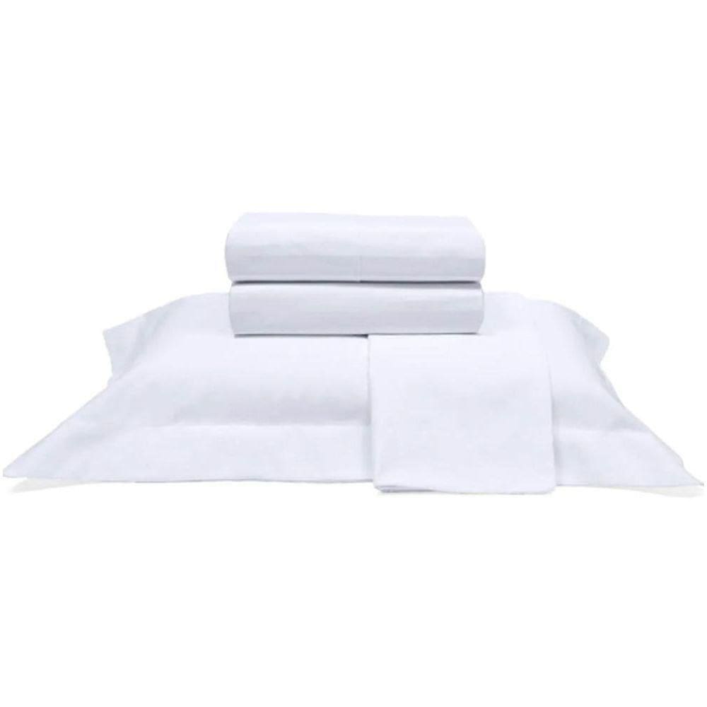 Jogo De Cama Buettner Casal Percal 1000 Fios Dobra Feita 4 Peças Branco
