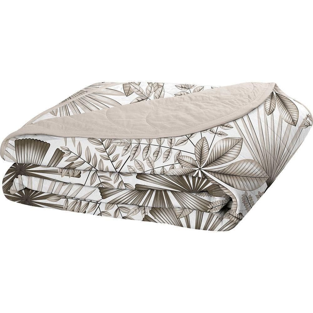 Cobre Leito Tecebem Solteiro Malha 100% Algodão Estampado Em Matelasse Cloe 170 X 240cm Trigo