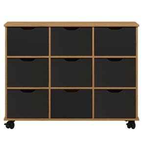 Nicho Organizador 9 Gavetas Com Rodízios Freijó/preto - Qmovi