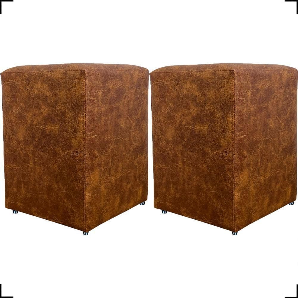 Kit 2 Puff Dado Decorativo Para Sala Recepção Penteadeira Material Sintético Cores