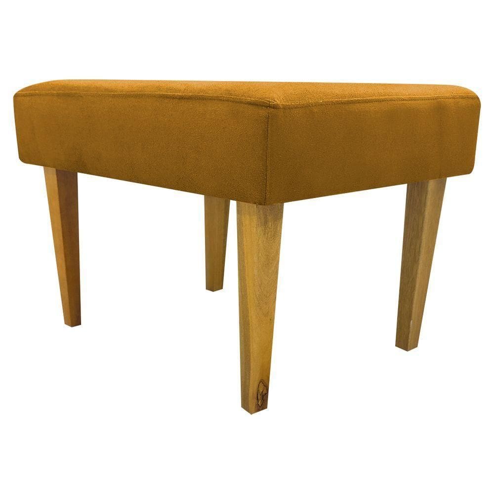 Puff Decorativo Retangular Para Sala Recepção Charme Pé Trapézio Suede Cores