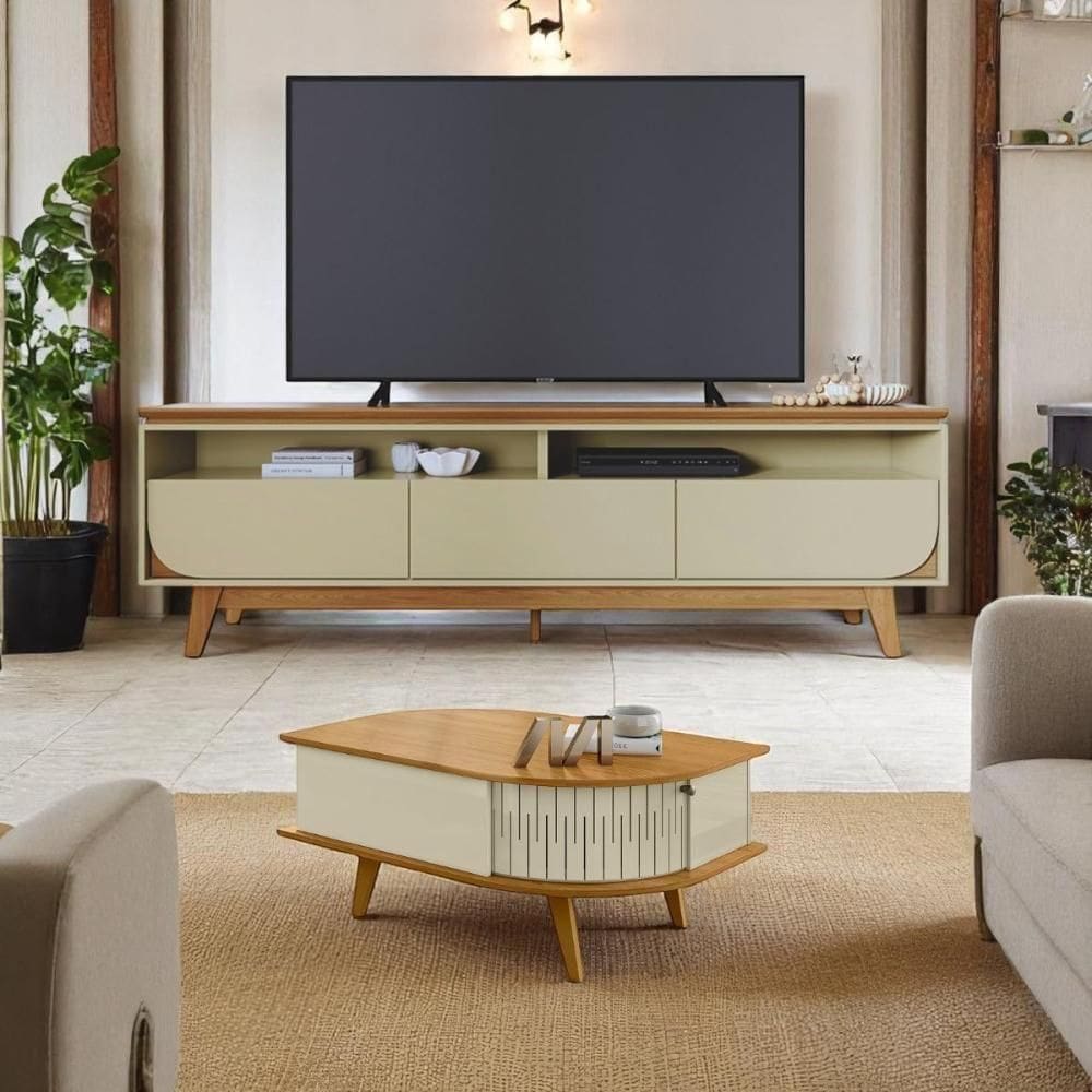 Conjunto Yara Opala C/ Mesa De Centro Nevada Cumaru/opala