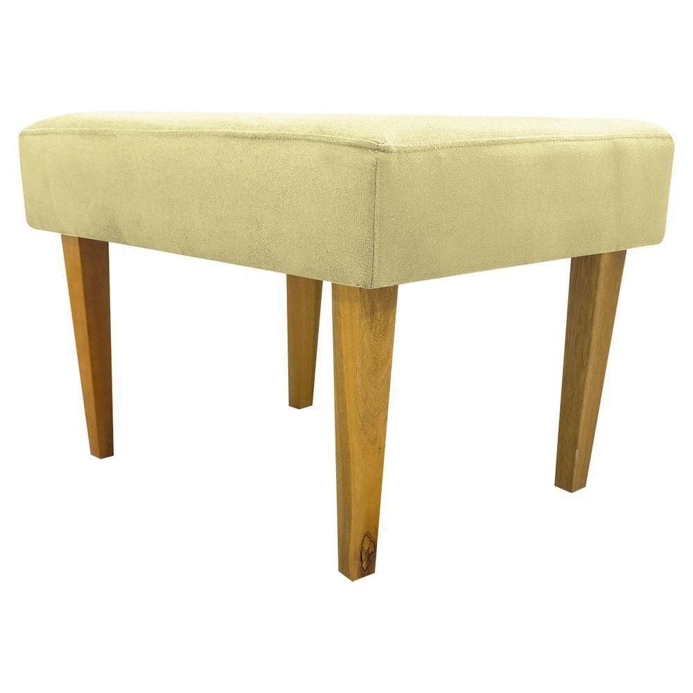 Puff Decorativo Retangular Para Sala Recepção Charme Pé Trapézio Suede Cores