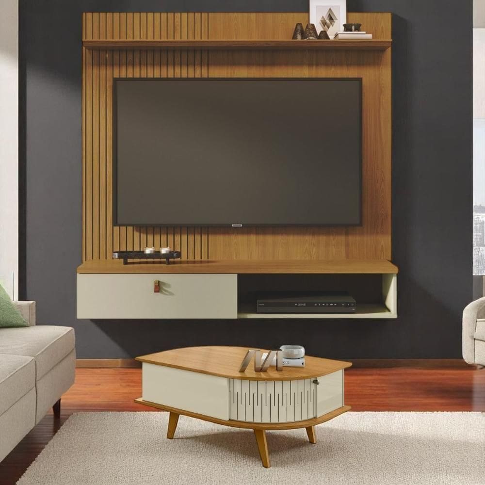 Conjunto Mira Opala C/ Mesa De Centro Nevada Cumaru/opala