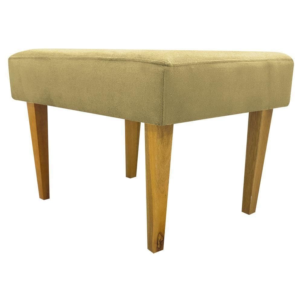 Puff Decorativo Retangular Para Sala Recepção Charme Pé Trapézio Suede Cores
