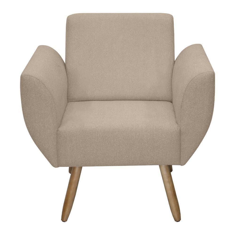 Poltrona Jolly Decorativa Em Tecido Boucle Com 1 Assento Areia