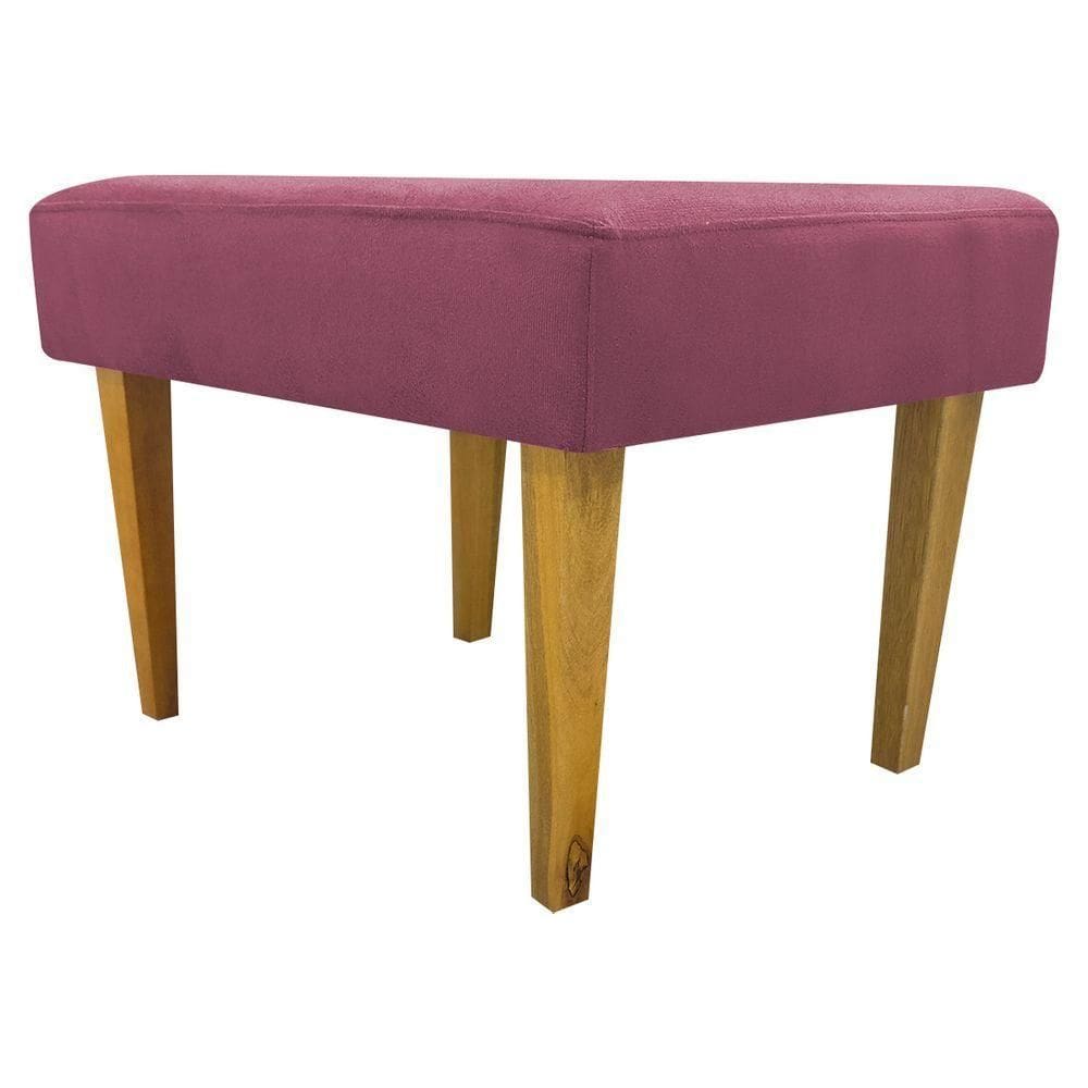 Puff Decorativo Retangular Para Sala Recepção Charme Pé Trapézio Suede Cores
