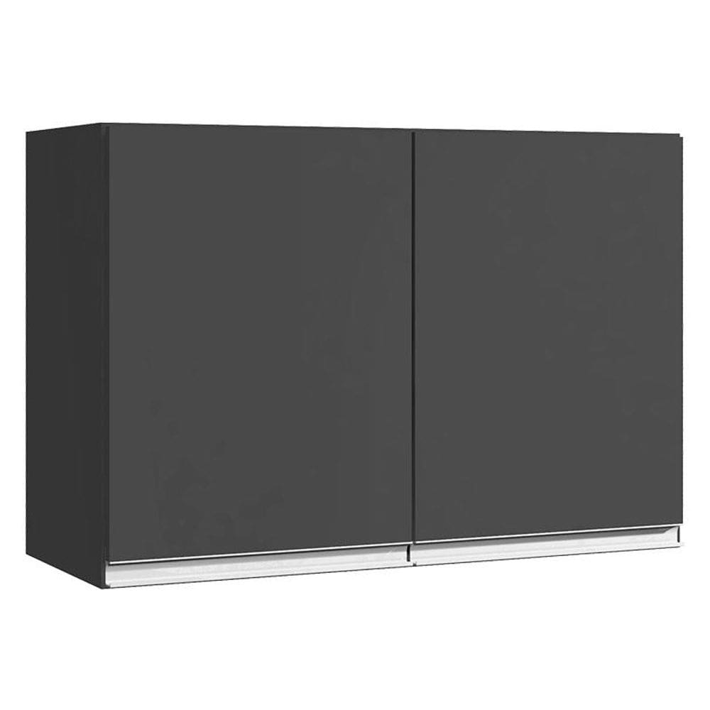 Armário Aéreo para Cozinha Andréia 2 Portas 80 cm Cinza - AJL