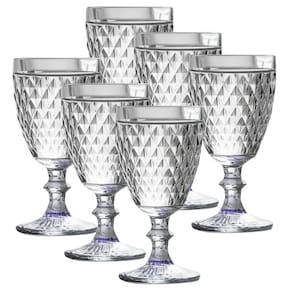 Conjunto 6 Copos Vidro Bico De Abacaxi Elegante