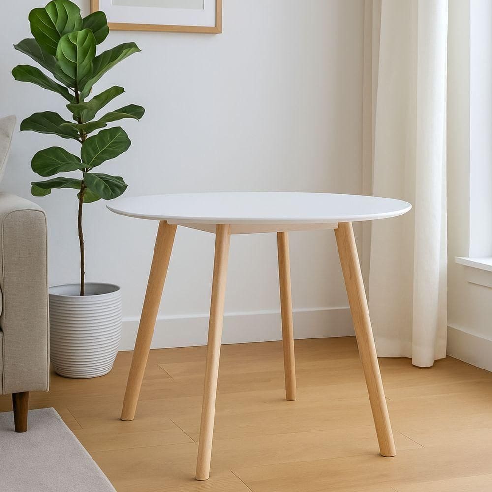 Mesa 90cm Leda Moderna Branca Jantar Cozinha E Sala