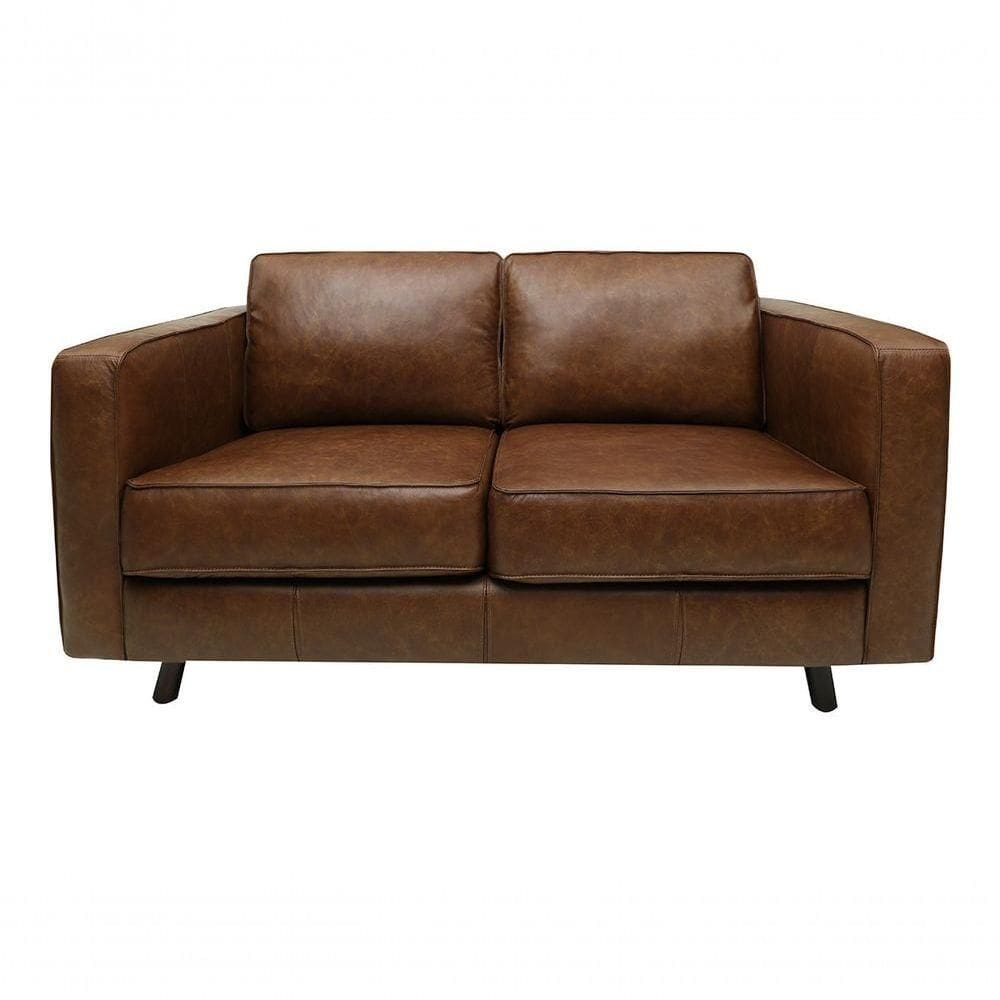 Sofá De Couro Guarujá 2 Lugares Soft Mel - Mempra Design