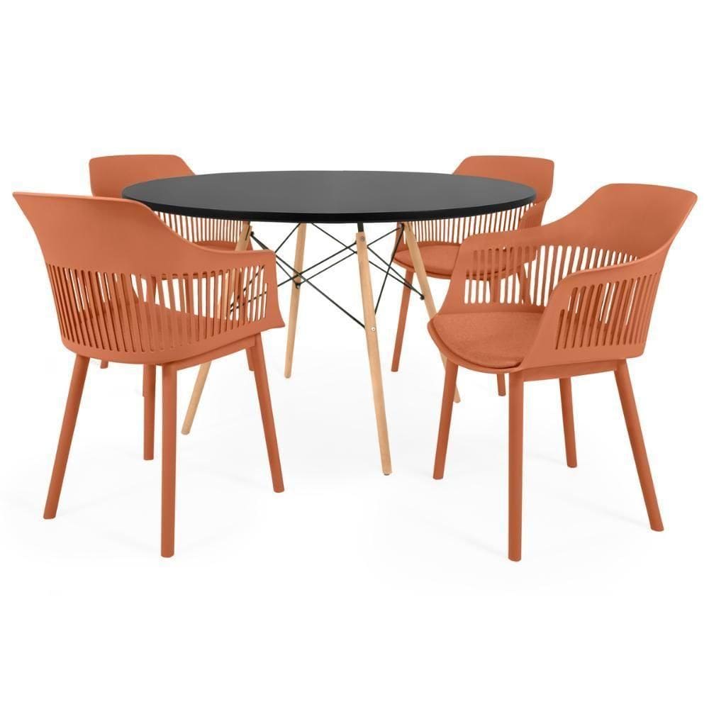 Conjunto Mesa De Jantar Redonda Eiffel - 4 Cadeiras Marcela