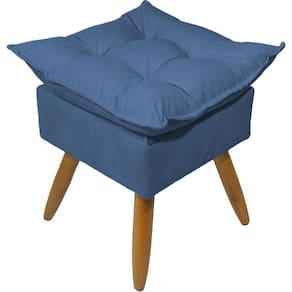 Puff Decorativo Quadrado Para Sala Quarto Penteadeira Recepção Alice Pé Palito Castanho Suede