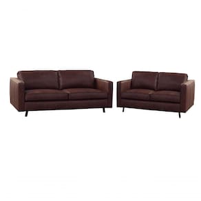 Conjunto Sofá De Couro Guarujá 3 E 2 Lugares Soft - Mempra Design