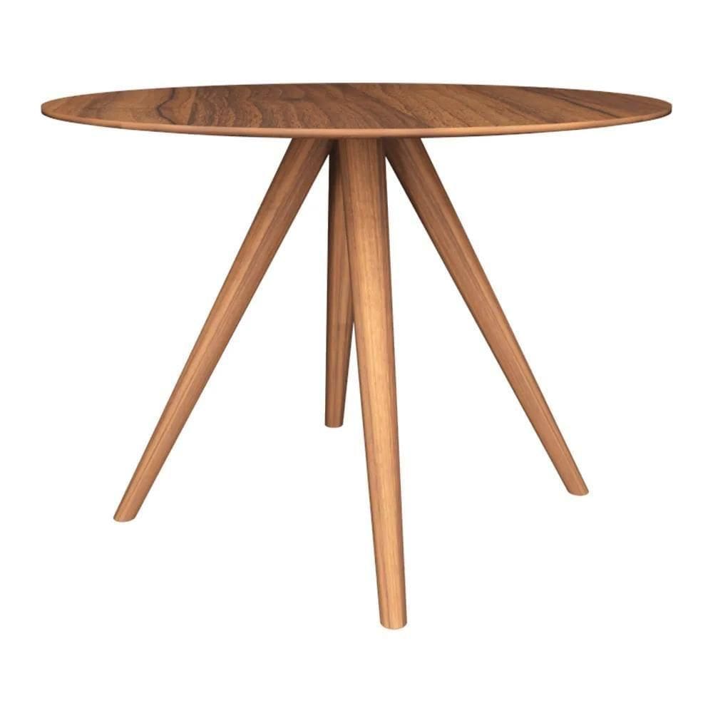 Mesa De Jantar 4 Lugares Redonda 107cm mdf Grécia R02 Nogueira - Mpozenato