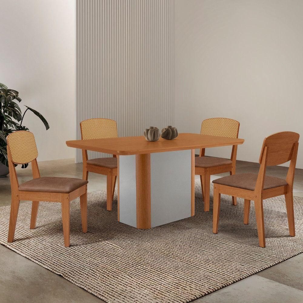 Mesa De Jantar Isadora 120cm Tampo Mdf Laminado Tork / /off White