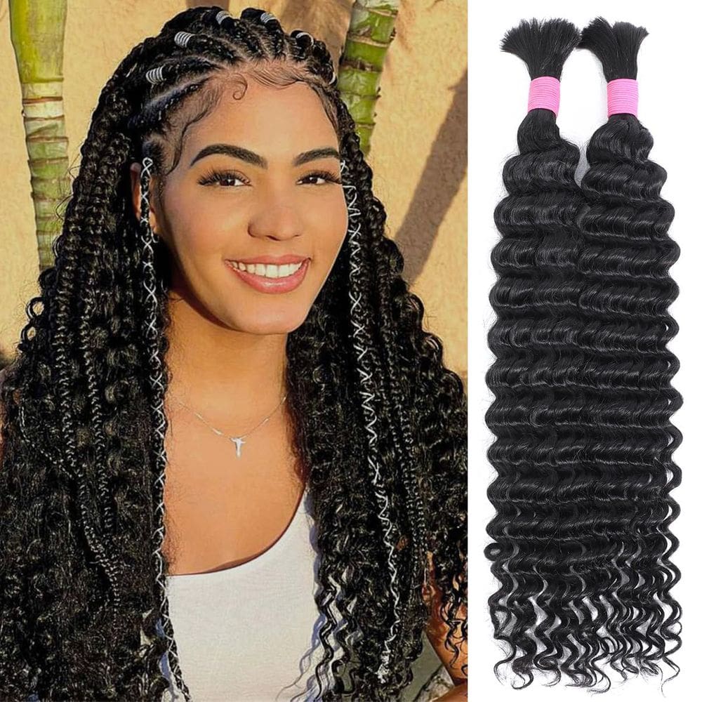 Human Braiding Hair Glosswave Deep Wave 20 polegadas 200g 2 pacotes