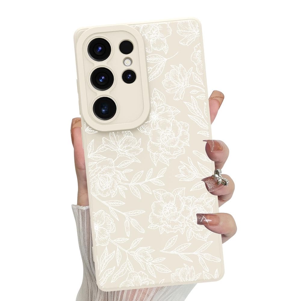 Capa de telefone MZELQ Silicone Floral para Samsung Galaxy S25 Ultra