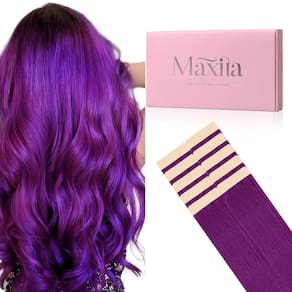 Extensões de cabelo MAXITA Tape em roxo 30g 56cm 10 unidades
