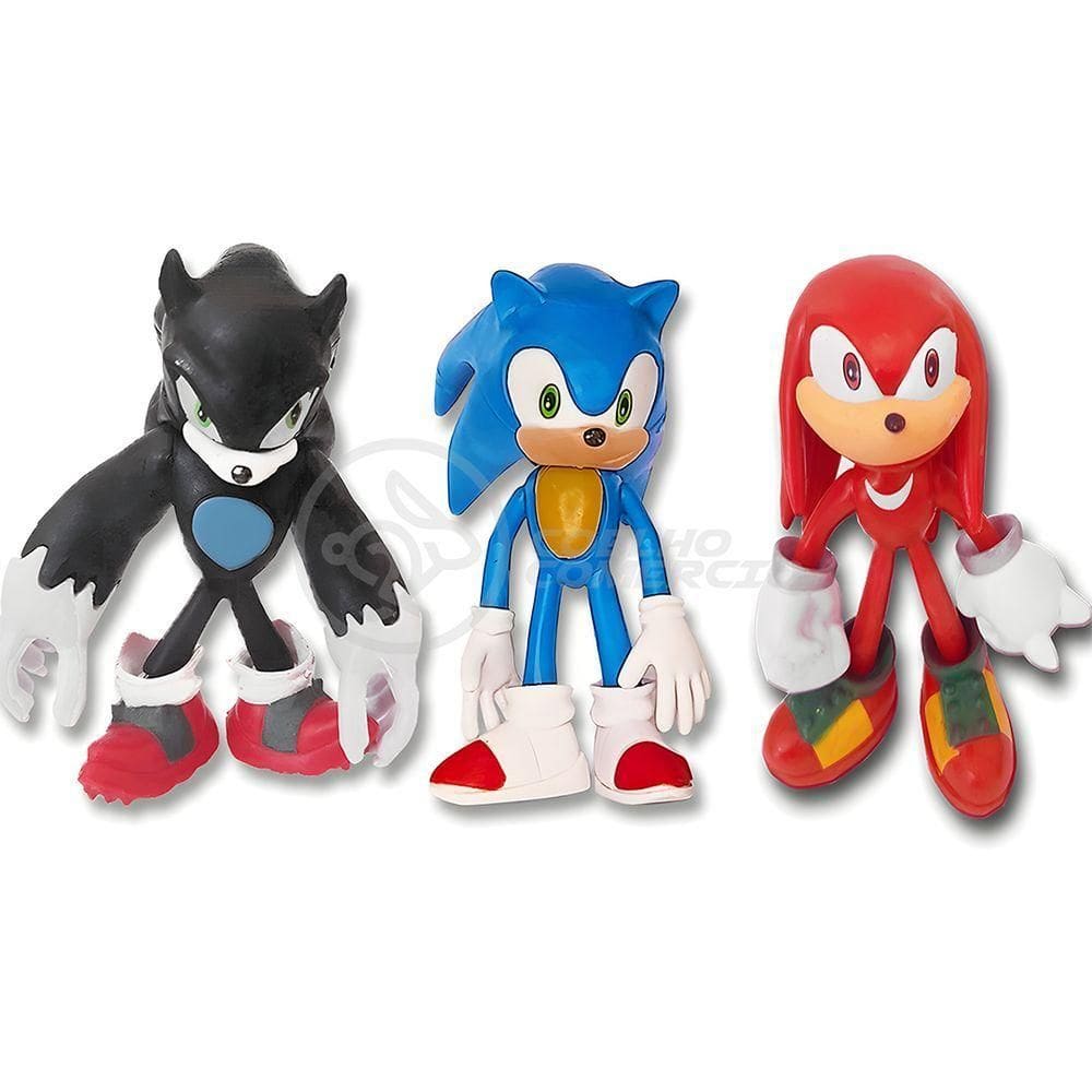 Cartela Sonic The Hedgehog 3 Bonecos Miniaturas Sonic Knuckles E Werehog Action Figure Brinquedo