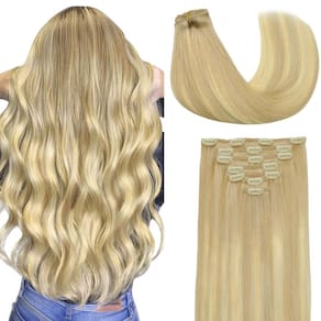 Extensões de cabelo clip-in DOORES Real Human Hair 30cm 80g